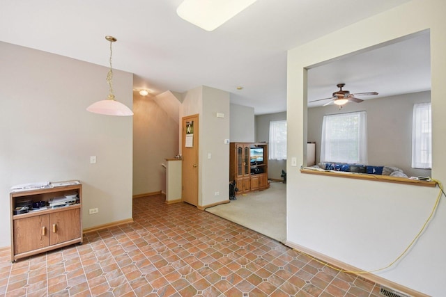 1911 Indian Hill Ln, Aurora, IL 60503 - kitchen with ceiling fan and hanging light fixtures