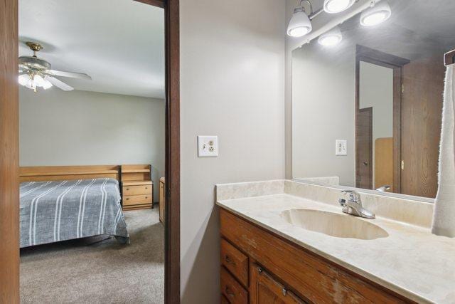 104 S Walnut Ln, Schaumburg, IL 60193 - ensuite bathroom with vanity and a ceiling fan