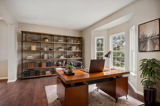 6 Valhalla Ct, Lake In The Hills, IL 60156 - office area with dark wood-style floors and baseboards