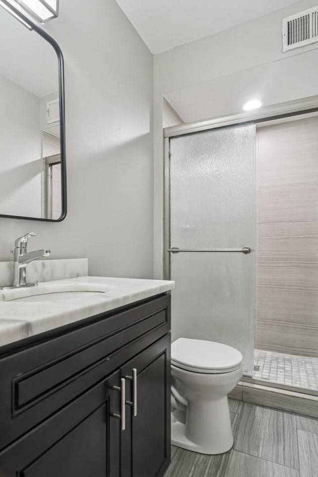 2717 S Michigan Ave, Chicago, IL 60616 - bathroom featuring vanity, a shower stall, and toilet
