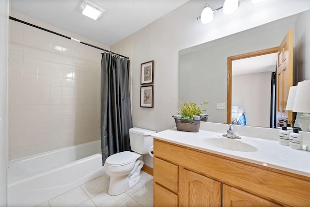 6099 Polo Club Dr, Yorkville, IL 60560 - bathroom featuring tile patterned floors, vanity, and shower / bath combination with curtain