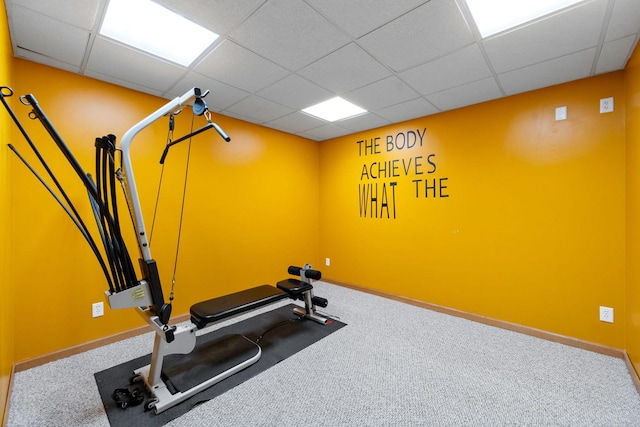 6099 Polo Club Dr, Yorkville, IL 60560 - workout area with a drop ceiling and carpet floors