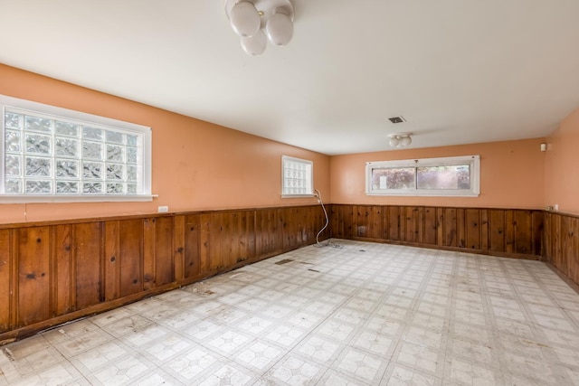 1808 Laurel Ave, Evanston, IL 60201 - spare room with wainscoting, light floors, and wooden walls