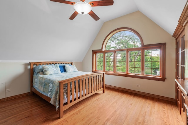 1616 Riverside Ave, Saint Charles, IL 60174 - bedroom featuring lofted ceiling, light wood-style floors, and ceiling fan