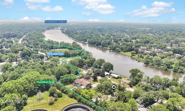 1616 Riverside Ave, Saint Charles, IL 60174 - aerial view of property and surrounding area with property parcel outlined and a nearby body of water