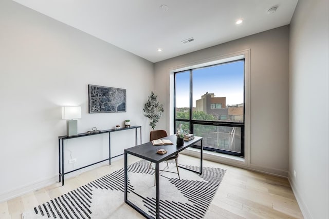 613 N Ogden Ave Unit 4W, Chicago, IL 60642 - office with light wood-style flooring and recessed lighting