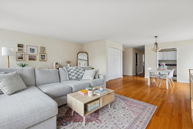 1400 N State Pkwy Unit 9F, Chicago, IL 60610 - living room featuring light wood finished floors and baseboards
