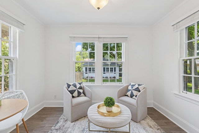 8335 Kostner Ave, Skokie, IL 60076 - sitting room featuring plenty of natural light, wood finished floors, and crown molding