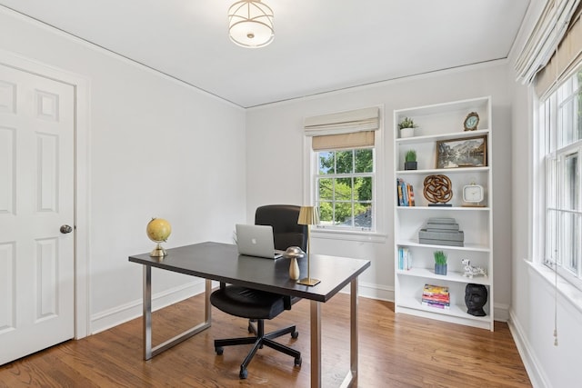 8335 Kostner Ave, Skokie, IL 60076 - office with wood finished floors, healthy amount of natural light, baseboards, and ornamental molding