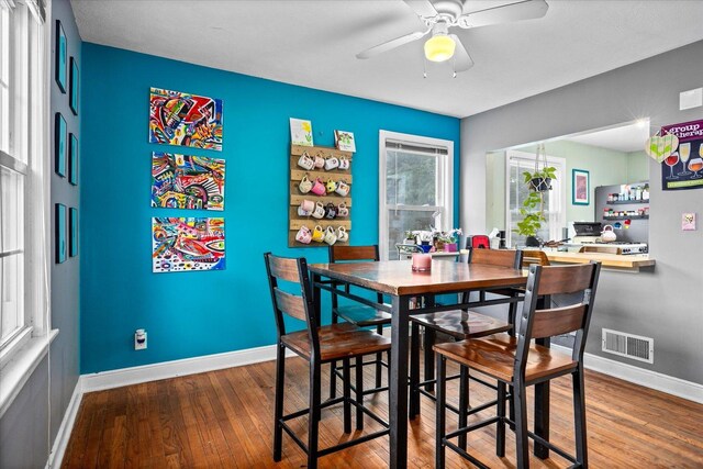 475 S Edison Ave, Elgin, IL 60123 - dining area with wood finished floors and ceiling fan