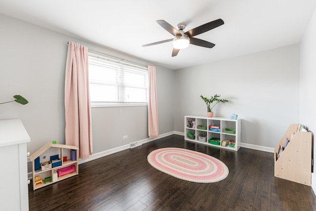 7141 W 72nd St, Chicago, IL 60638 - playroom with a ceiling fan and wood finished floors