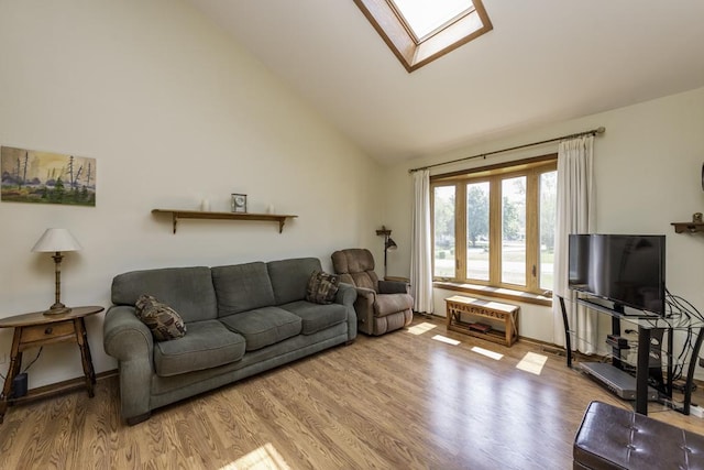 33061 N Rolling Hills Rd, Grayslake, IL 60030 - living room with a skylight, wood finished floors, and high vaulted ceiling