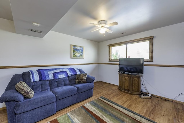 33061 N Rolling Hills Rd, Grayslake, IL 60030 - living room with wood finished floors and ceiling fan