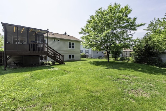 33061 N Rolling Hills Rd, Grayslake, IL 60030 - view of yard with stairs and a sunroom