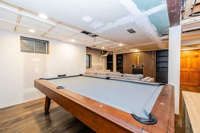 181 N Meadowlark Dr, Hawthorn Woods, IL 60047 - recreation room with billiards, wood finished floors, and recessed lighting