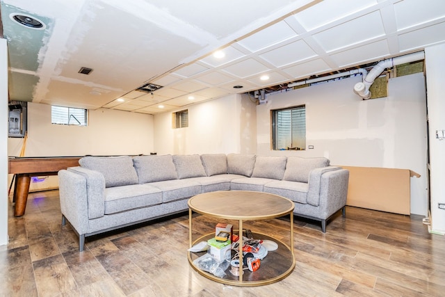 181 N Meadowlark Dr, Hawthorn Woods, IL 60047 - living area featuring wood finished floors and recessed lighting
