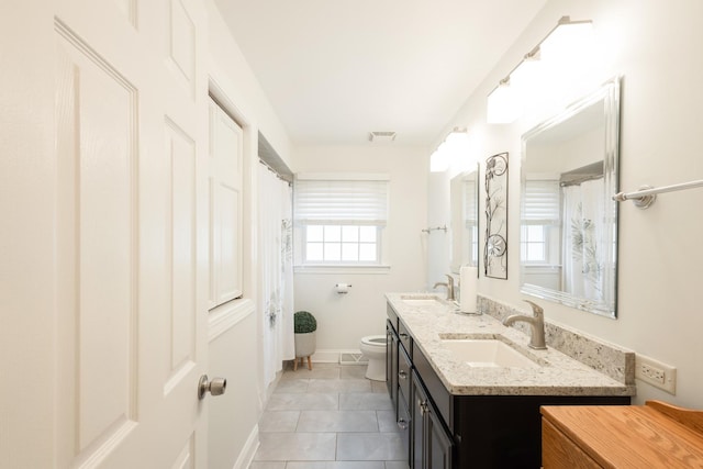 0N244 Peter Rd, Winfield, IL 60190 - full bathroom with double vanity, tile patterned flooring, and curtained shower