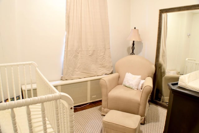 210 E Pearson St Unit 7B, Chicago, IL 60611 - bedroom with radiator heating unit and wood finished floors