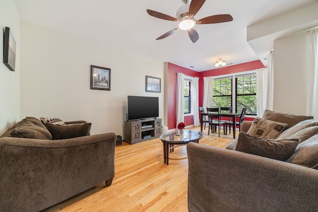 4705 N Campbell Ave Unit 3, Chicago, IL 60625 - living area featuring light wood-type flooring and a ceiling fan