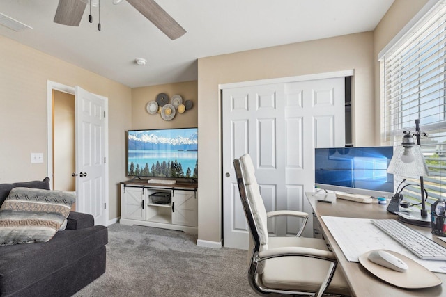 12654 S Talbot Cir, Plainfield, IL 60585 - office with carpet floors, a ceiling fan, plenty of natural light, and baseboards