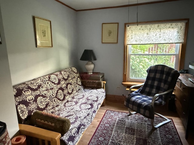 2110 N Mobile Ave, Chicago, IL 60639 - living area featuring wood finished floors and crown molding