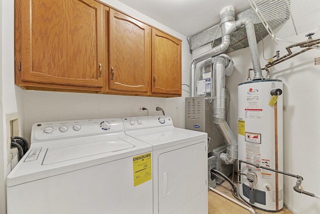 1604 Newburn Ct Unit D1, Wheeling, IL 60090 - laundry area featuring gas water heater, cabinet space, and separate washer and dryer