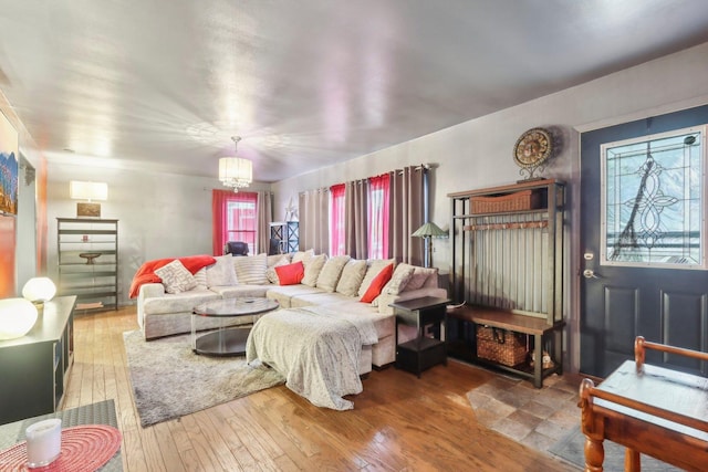 11537 S Neenah Ave, Worth, IL 60482 - living area featuring a chandelier and hardwood / wood-style flooring