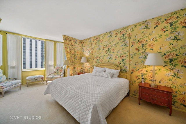 1300 N Lake Shore Dr Unit 18D, Chicago, IL 60610 - bedroom featuring carpet floors and wallpapered walls