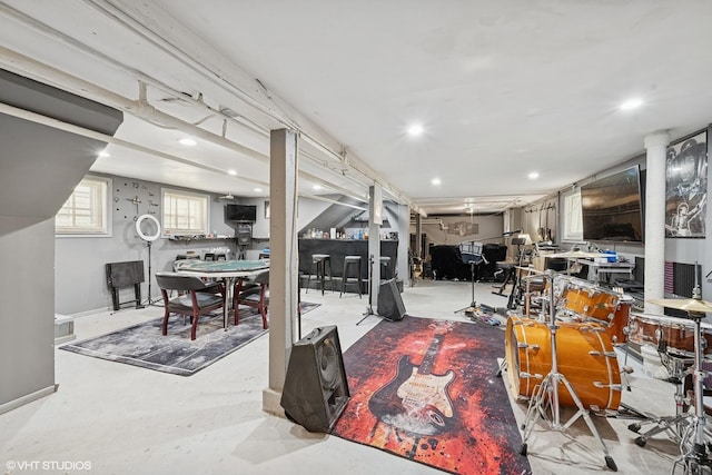8212 S Bishop St, Chicago, IL 60620 - living room with recessed lighting and concrete flooring