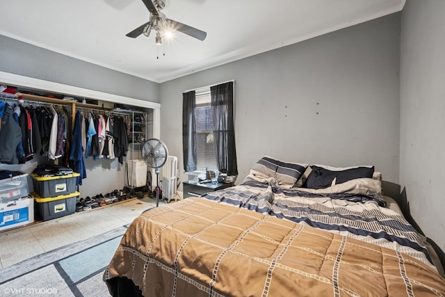 8212 S Bishop St, Chicago, IL 60620 - bedroom featuring a closet, radiator, and ceiling fan