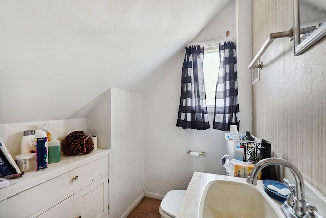 17715 Roy St, Lansing, IL 60438 - bathroom with lofted ceiling and a sink