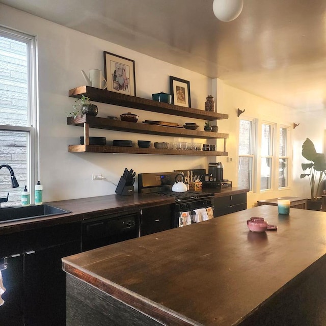 2040 W Shakespeare Ave, Chicago, IL 60647 - bar area with black gas range oven and a sink
