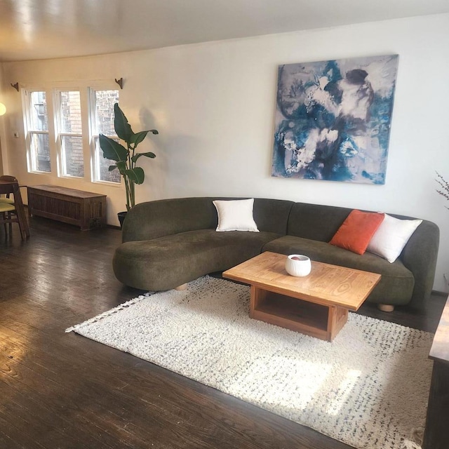 2040 W Shakespeare Ave, Chicago, IL 60647 - living room featuring wood-type flooring and radiator heating unit