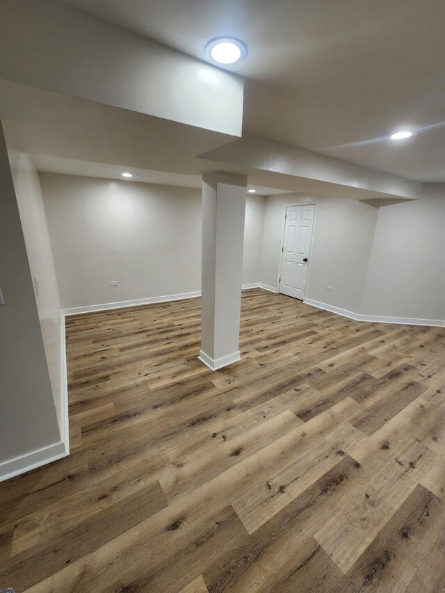 1332 S Lawndale Ave, Chicago, IL 60623 - finished basement featuring wood finished floors and recessed lighting