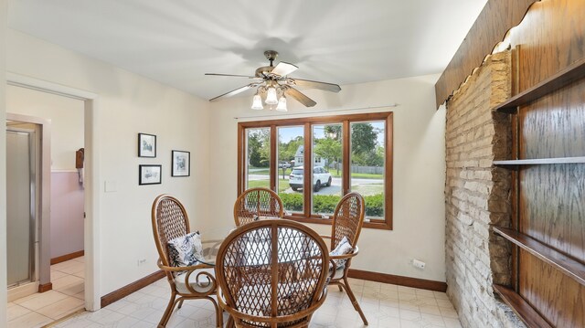 540 W Madison St, Lombard, IL 60148 - dining area with ceiling fan and baseboards