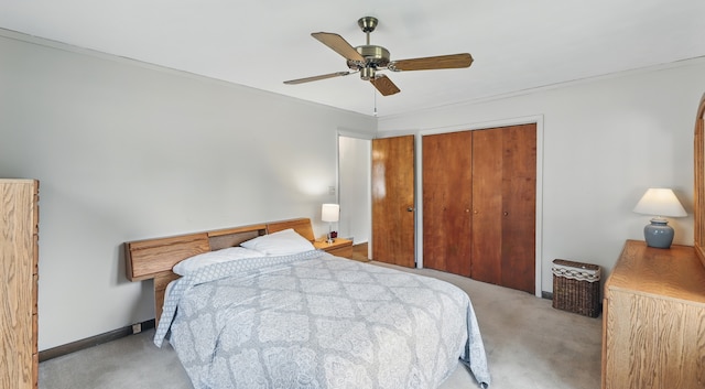 540 W Madison St, Lombard, IL 60148 - bedroom with carpet, a closet, a ceiling fan, and baseboards