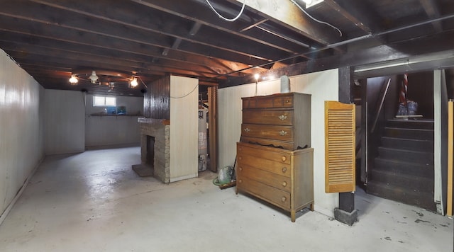 540 W Madison St, Lombard, IL 60148 - basement with stairs and a fireplace