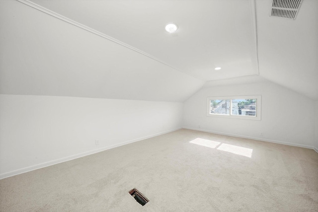 3633 N Lotus Ave, Chicago, IL 60641 - additional living space with vaulted ceiling, carpet floors, and recessed lighting