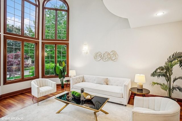 3832 W Chase Ave, Lincolnwood, IL 60712 - living room featuring wood finished floors and baseboards