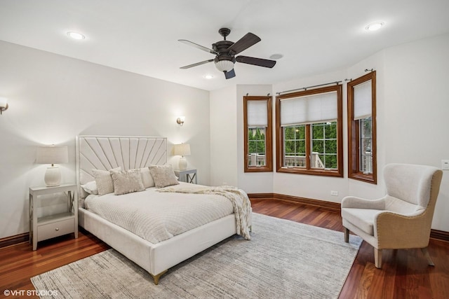 3832 W Chase Ave, Lincolnwood, IL 60712 - bedroom with wood finished floors, recessed lighting, and ceiling fan