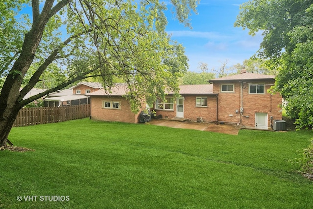 354 W Pleasant Hill Blvd, Palatine, IL 60067 - back of property featuring a patio area, brick siding, and a chimney