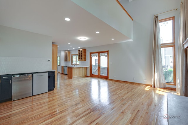 26371 N Elmwood Ave, Mundelein, IL 60060 - unfurnished living room with light wood finished floors and recessed lighting