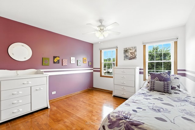 3835 Huntington Blvd, Hoffman Estates, IL 60192 - bedroom with light wood-type flooring and ceiling fan