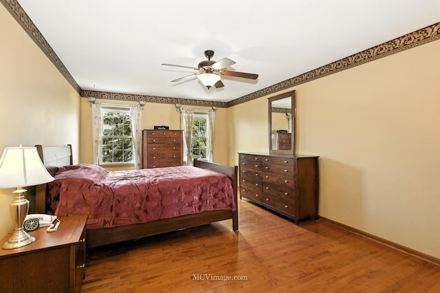 3835 Huntington Blvd, Hoffman Estates, IL 60192 - bedroom with wood finished floors, a ceiling fan, and ornamental molding