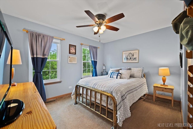 2937 Arbor Ln, Aurora, IL 60502 - carpeted bedroom with baseboards and a ceiling fan
