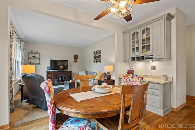 2937 Arbor Ln, Aurora, IL 60502 - dining room featuring ceiling fan and wood finished floors