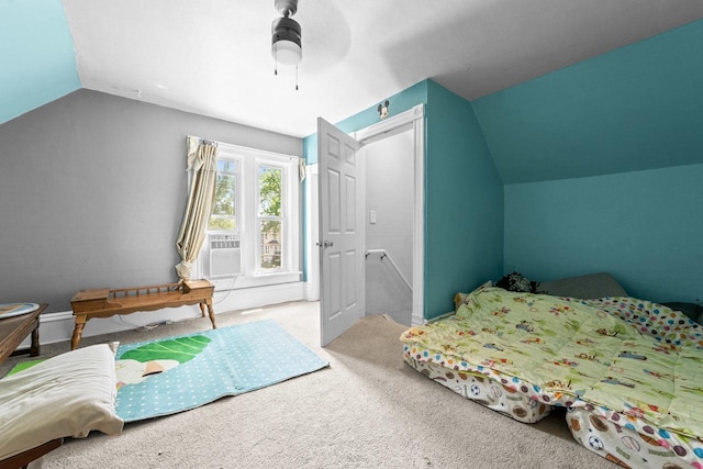 952 Larkin Ave, Elgin, IL 60123 - bedroom with lofted ceiling, ceiling fan, and carpet flooring