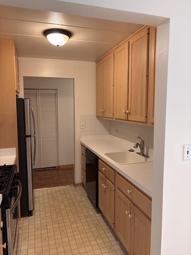 1015 Deerfield Rd Unit 132, Deerfield, IL 60015 - kitchen featuring appliances with stainless steel finishes, light countertops, light brown cabinets, and backsplash
