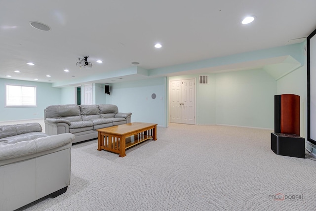 3452 Birch Ln, Naperville, IL 60564 - living area with light carpet, recessed lighting, and baseboards