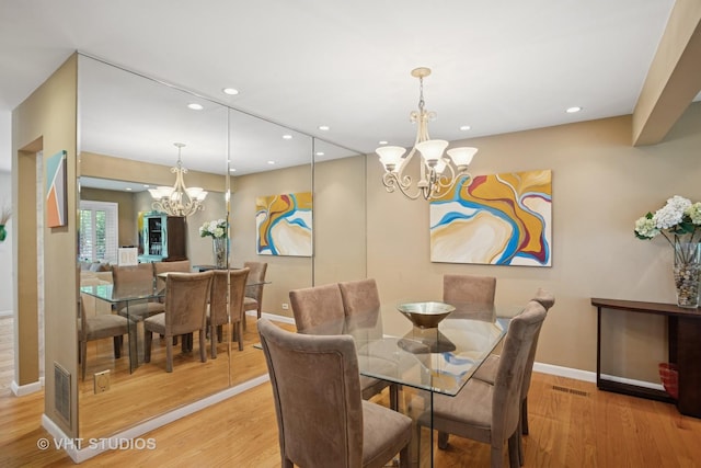 30 W Wimbolton Dr Unit 30, Mount Prospect, IL 60056 - dining room featuring a chandelier, light wood-style flooring, and recessed lighting